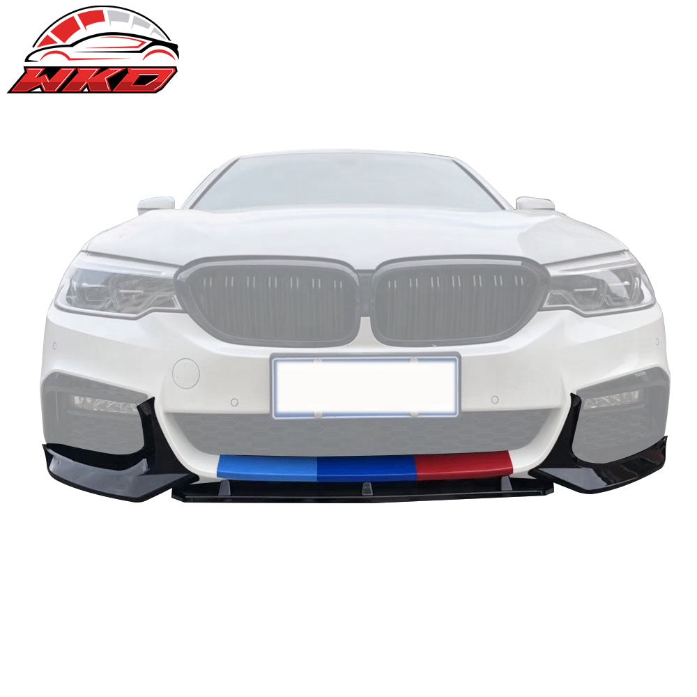 Fits 17-20 BMW G30 M-Tech M Sport Front Bumper Lip Splitters Gloss Black - ABS