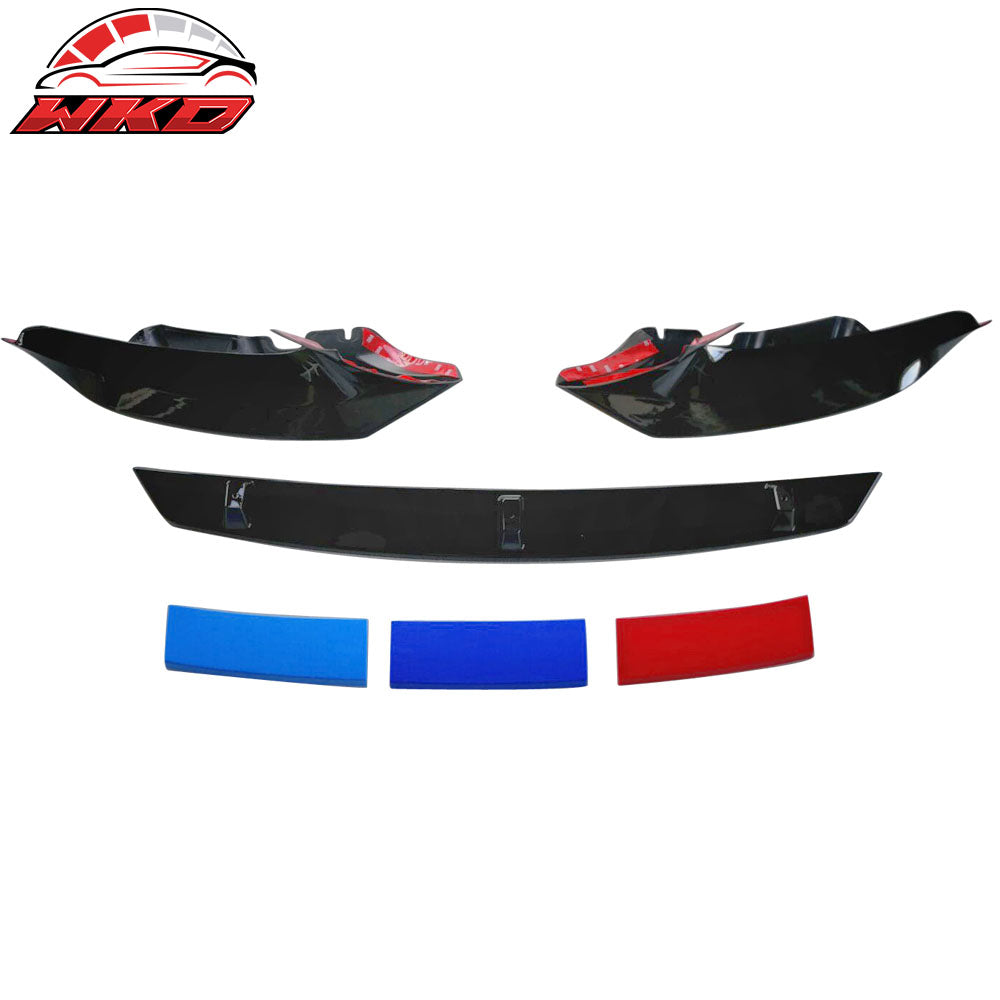 Fits 17-20 BMW G30 M-Tech M Sport Front Bumper Lip Splitters Gloss Black - ABS