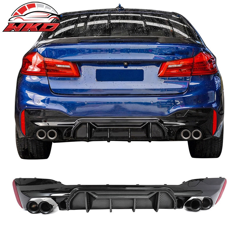 Wholesale 17-20 BMW G30 Rear Diffuser M5 M-Perfermance Style + Black Quad Exhaust