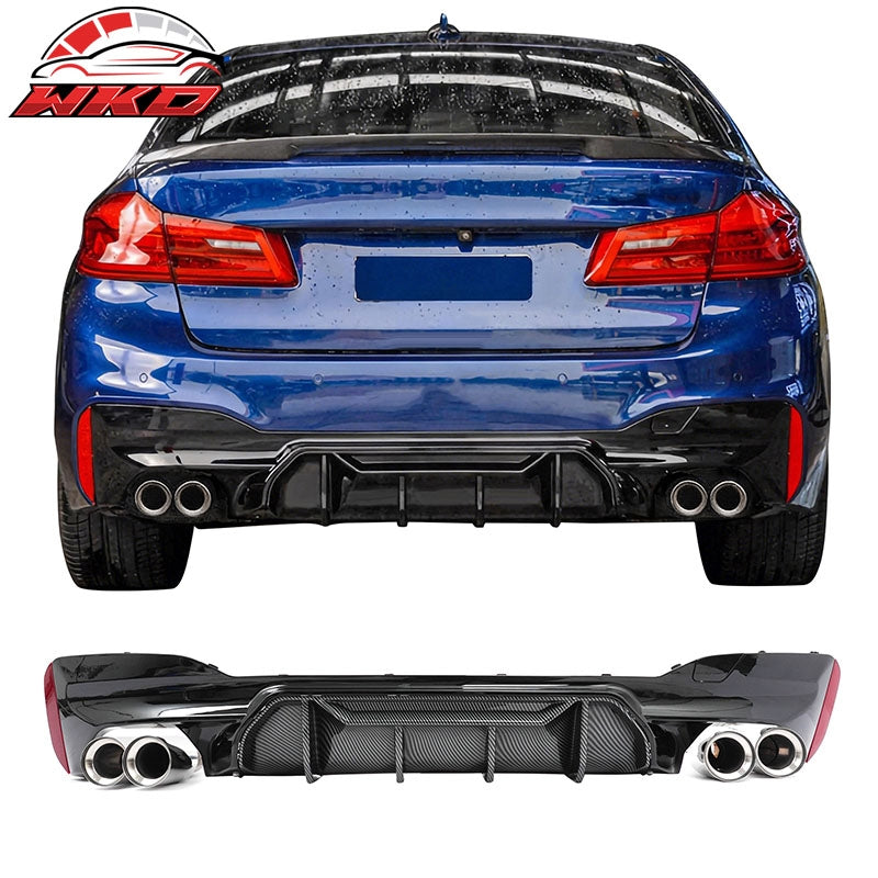 Wholesale 21-23 BMW G30 Rear Diffuser M5 M-Perfermance Style + Silver Quad Exhaust
