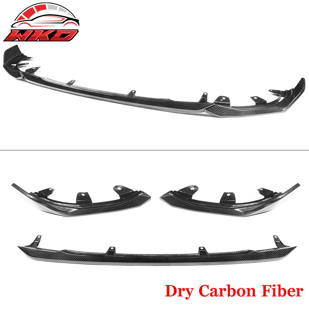 Dry Carbon Fiber Fits 22-25 BMW G42 220i M Sport Performance Front Bumper Lip