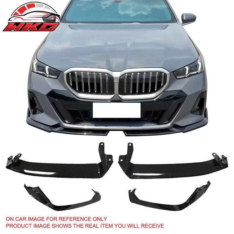 Fits 24-26 BMW G60 5-Series Sedan Front Bumper Lip + Rear Diffuser + Side Skirts