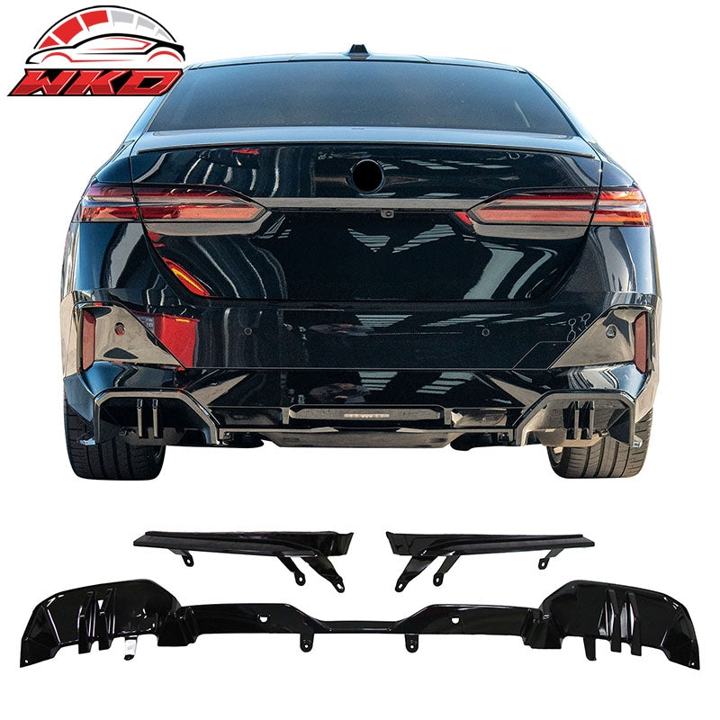 Fits 24-26 BMW G60 5-Series Sedan Front Bumper Lip + Rear Diffuser + Side Skirts