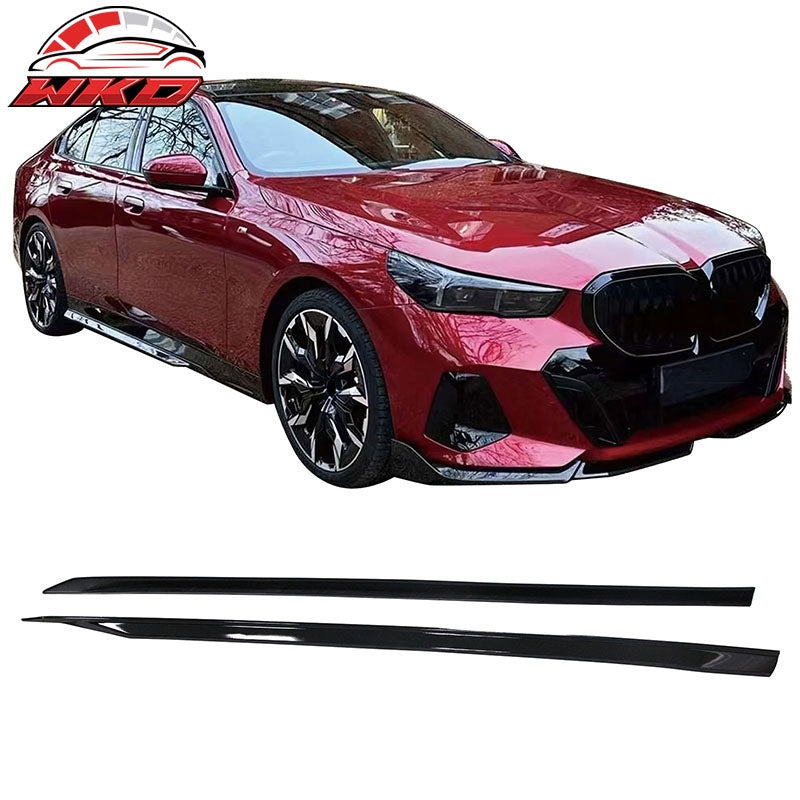 Fits 24-26 BMW G60 5-Series Sedan M-Sport Style Side Skirt Extension Gloss Black