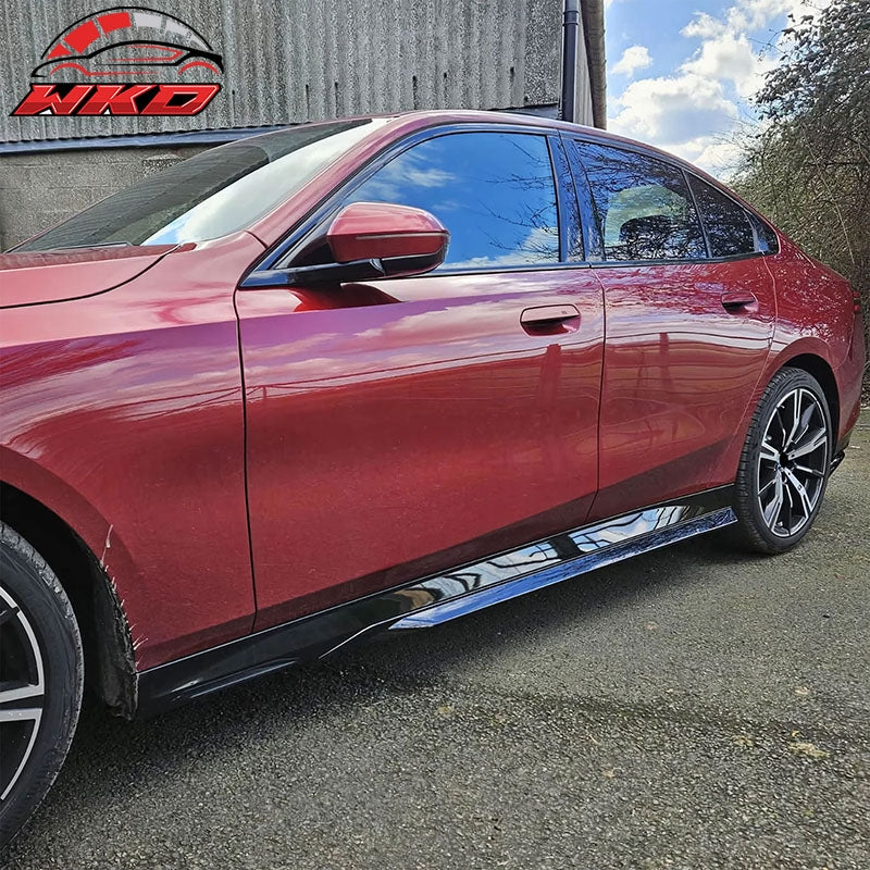 Fits 24-26 BMW G60 5-Series Sedan M-Sport Style Side Skirt Extension Gloss Black