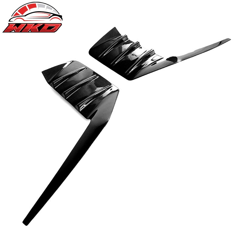 Dry Carbon Fiber Fits 23-26 BMW G87 M2 Rear Bumper Side Fins M Performance Style