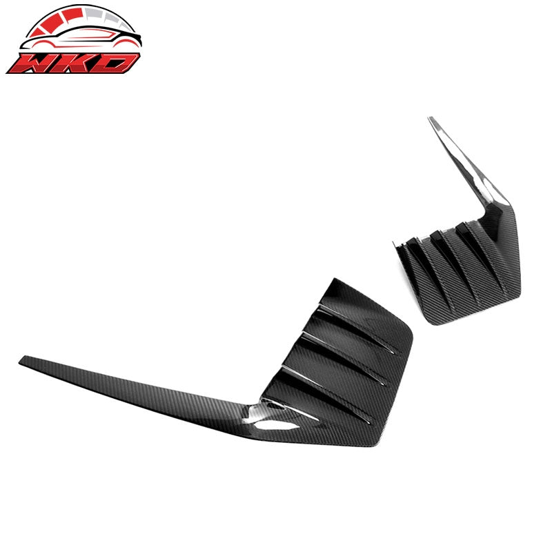 Dry Carbon Fiber Fits 23-26 BMW G87 M2 Rear Bumper Side Fins M Performance Style