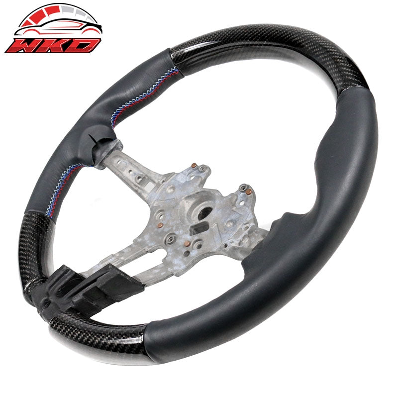 Fits 15-21 BMW F80 F82 M Sport Steering Wheel CF + Leather Cover + M Stitching