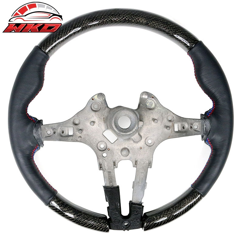 Fits 15-21 BMW F80 F82 M Sport Steering Wheel CF + Leather Cover + M Stitching