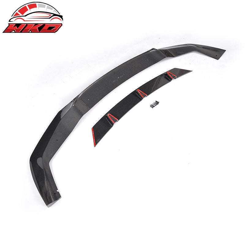 Fits 16-18 BMW F87 2 Series M2 V Style Front Bumper Lip Kit Matte Carbon Fiber
