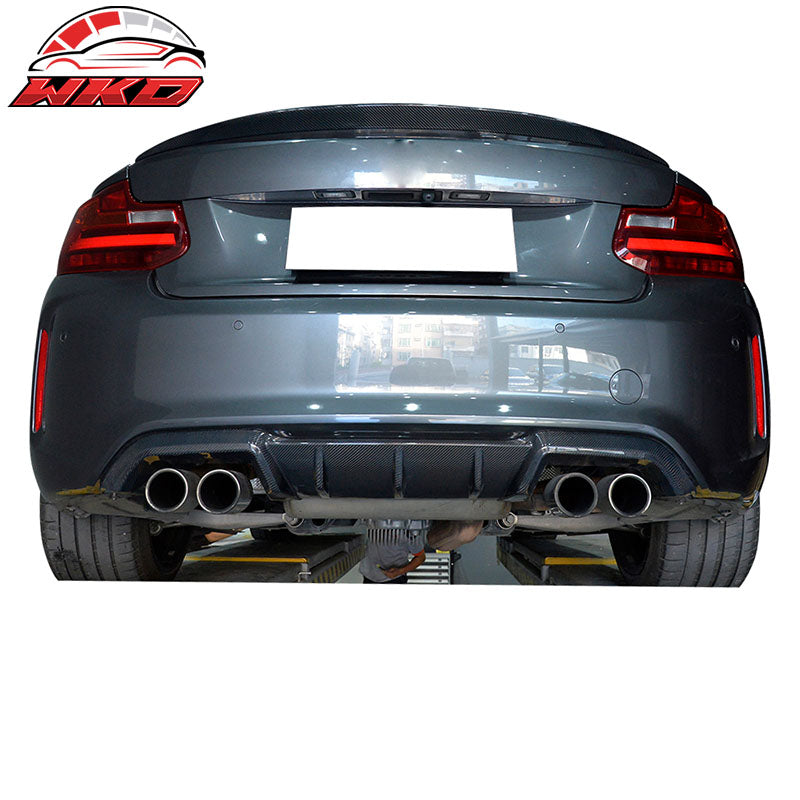 Fits 16-21 BMW F87 M2 Coupe MP Style Rear Bumper Diffuser - Matte Carbon Fiber
