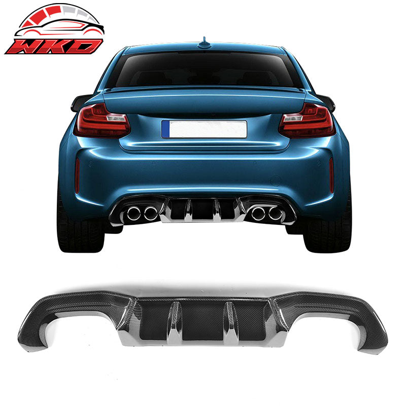 Fits 16-19 BMW F87 M2 AP Big Fins Rear Bumper Lip Diffuser - Matte Carbon Fiber