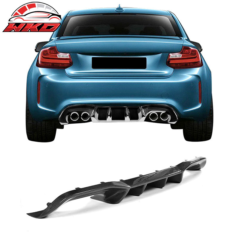 Fits 2016-2019 BMW F87 M2 CF Carbon Fiber AP Big Fins Rear Diffuser