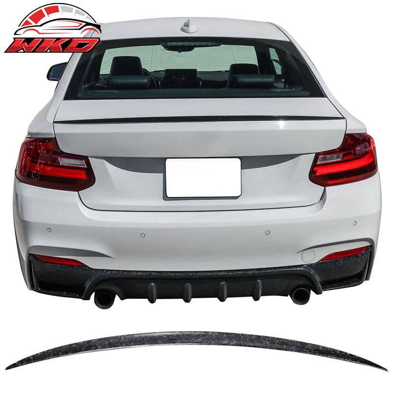 Fits 14-21 BMW F87 M2 F22 Coupe V Style Trunk Spoiler Forged Matte Carbon Fiber