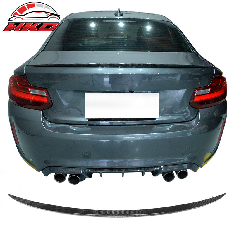 Fits 14-21 BMW F87 M2 F22 Coupe V Style Rear Trunk Spoiler - Matte Carbon Fiber