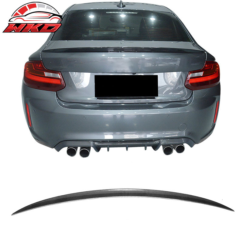 Fits 14-21 BMW F87 M2 F22 V Style Rear Trunk Spoiler Carbon Fiber