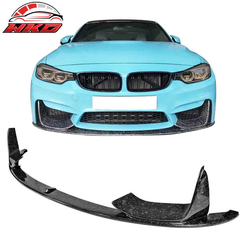 Fits 15-20 BMW M3 F80 M4 F82 P Style Front Bumper Lip Forged Matte Carbon Fiber