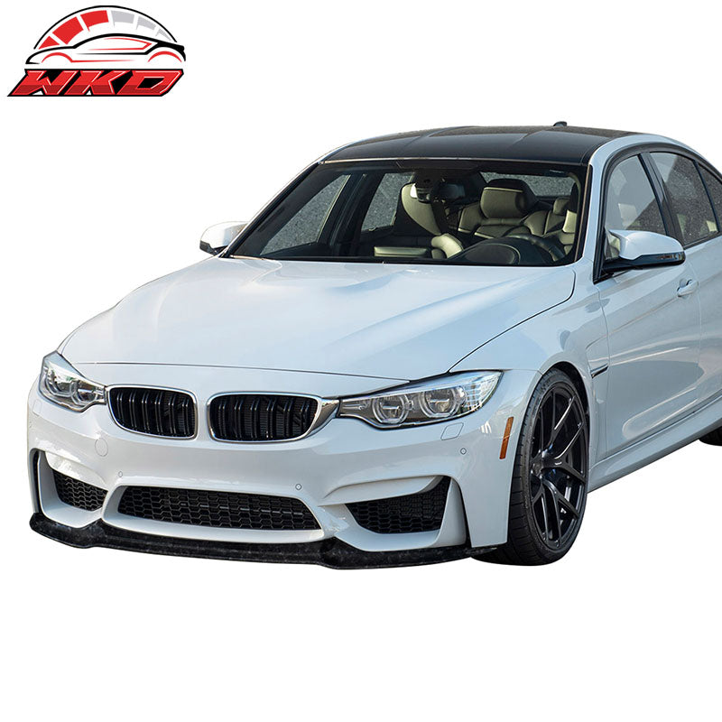 Fits 15-20 BMW M3 F80 M4 F82 F83 V Front Bumper Lip Forged Matte Carbon Fiber