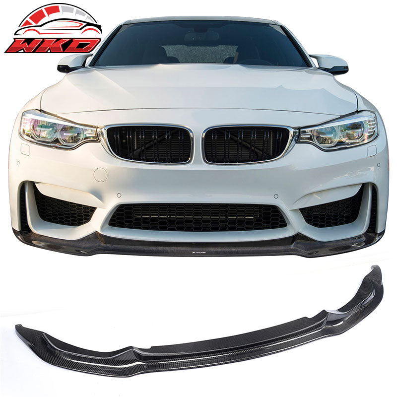 Fits 15-20 BMW M3 F80 M4 F82 F83 V Style Front Bumper Lip Matte Carbon Fiber