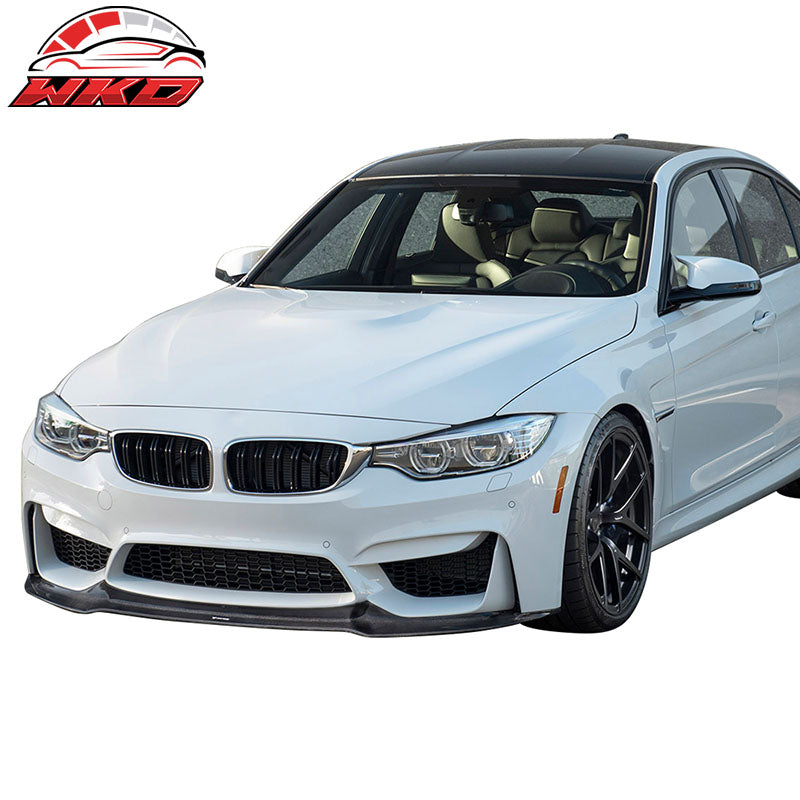 Fits 15-20 BMW M3 F80 M4 F82 F83 V Style Front Bumper Lip Matte Carbon Fiber