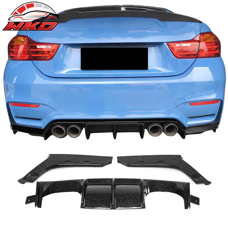Fits 15-20 BMW M3 F80 M4 F82 F83 V Style Rear Lip Diffuser - Forged Carbon Fiber