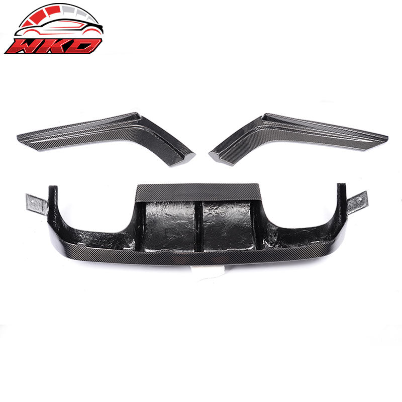 Fits 15-20 BMW F80 M3 F82 F83 M4 V Style 3PCS Rear Diffuser Matte Carbon Fiber