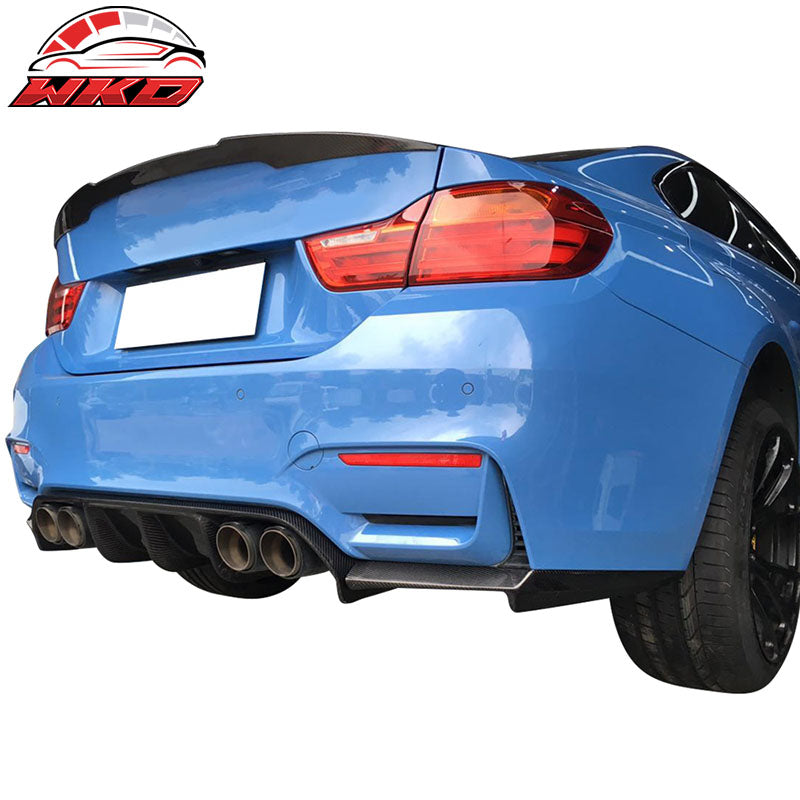 Fits 15-20 BMW F80 M3 F82 F83 M4 V Style 3PCS Rear Diffuser Matte Carbon Fiber