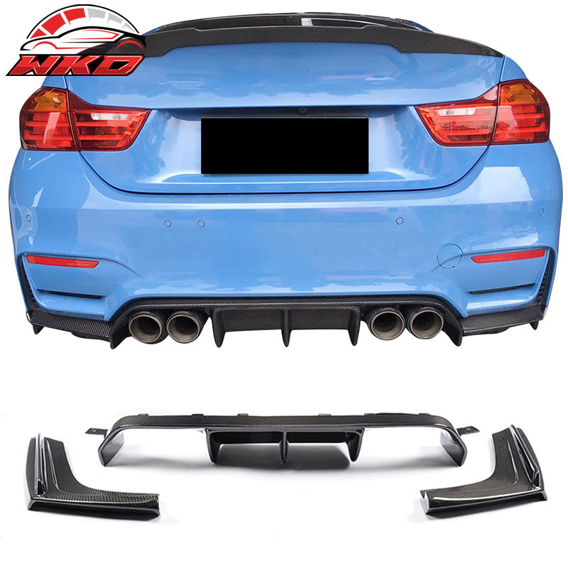 Wholesale 15-20 BMW M3 F80 M4 F82 F83 V Style Rear Bumper Diffuser Carbon Fiber CF - Wikond Auto