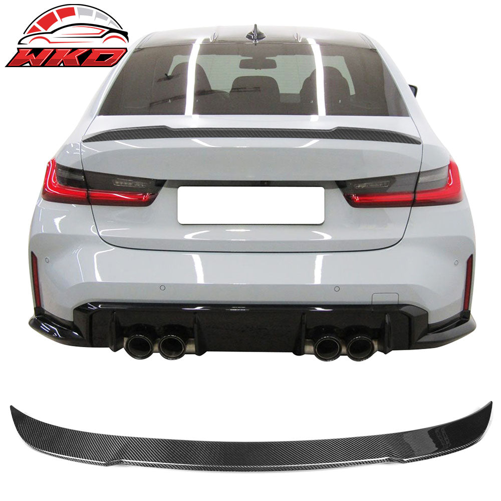 Fits 21-26 BMW G80 M3 CS Style Rear Trunk Spoiler Wing Lid Carbon Fiber CF