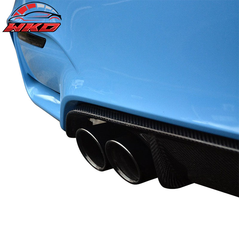 Fits 15-20 BMW F82 M4 Coupe P Style Rear Bumper Lip Diffuser Matte Carbon Fiber