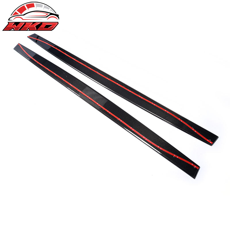 Fits 15-20 BMW F82 F83 M4 MP Style 2PCS Side Skirts Extension Matte Carbon Fiber