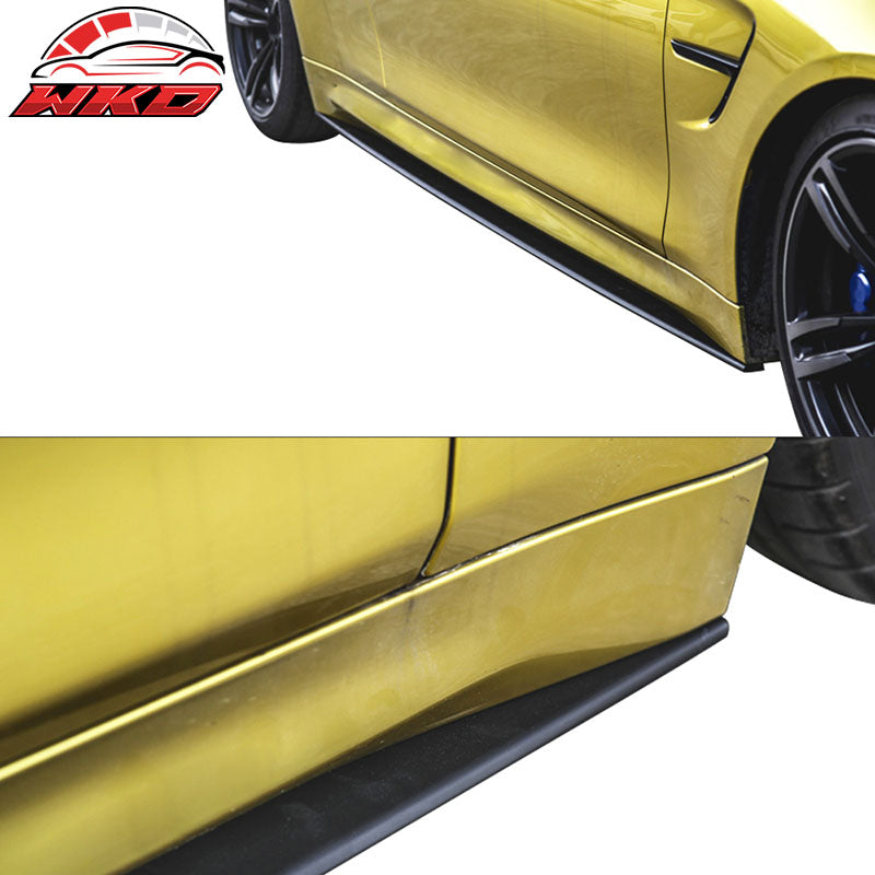 Fits 15-20 BMW M4 F82 F83 MP Style Side Skirts Extension Rocker Carbon Fiber CF