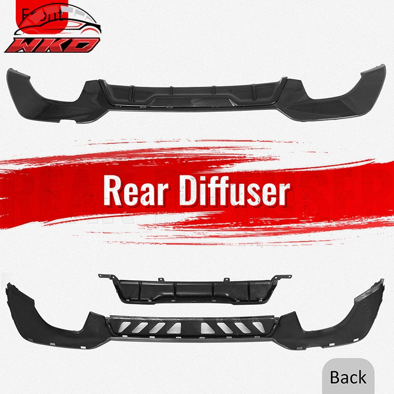 For 19-22 BMW Pre LCI G20 3 Series Carbon Fiber Print Rear Diffuser M340 Style
