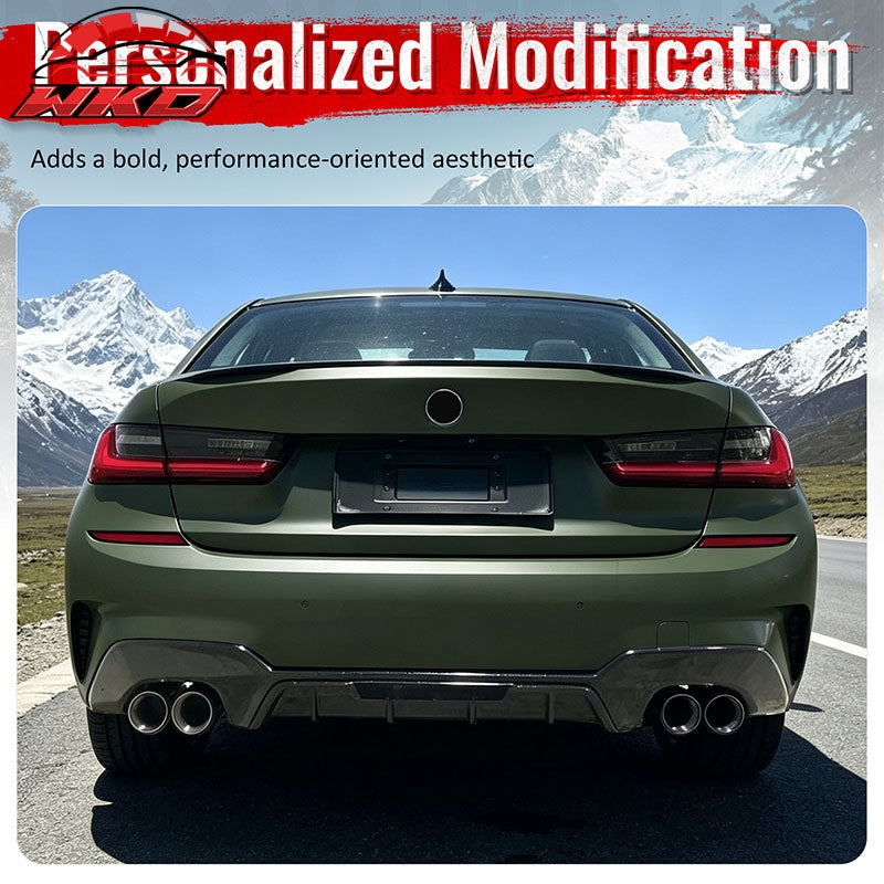 For 19-22 BMW Pre LCI G20 3 Series Carbon Fiber Print Rear Diffuser M340 Style