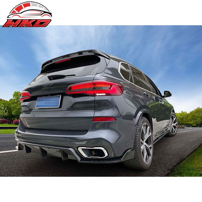 Fits 19-25 BMW G05 X5 HM Style Gloss Black Rear Roof Spoiler Lip Wing ABS