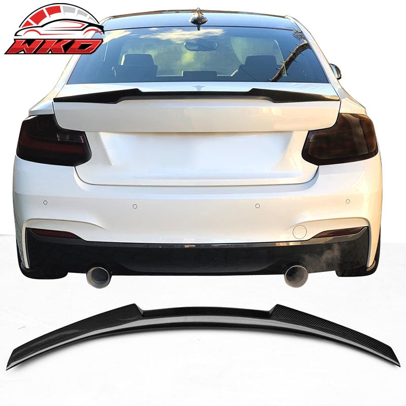 Fits 14-21 BMW 2-Series F22 M4 Style Carbon Fiber CF Rear Trunk Spoiler Wing Lip