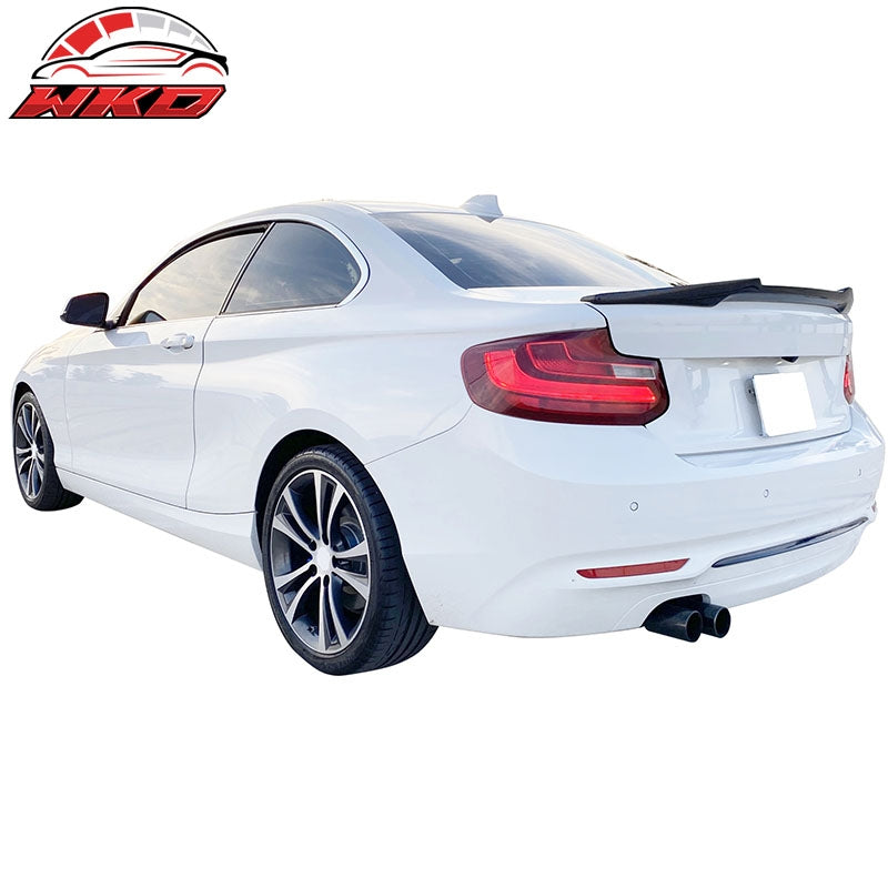 Fits 14-21 BMW 2-Series F22 M4 Style Carbon Fiber CF Rear Trunk Spoiler Wing Lip