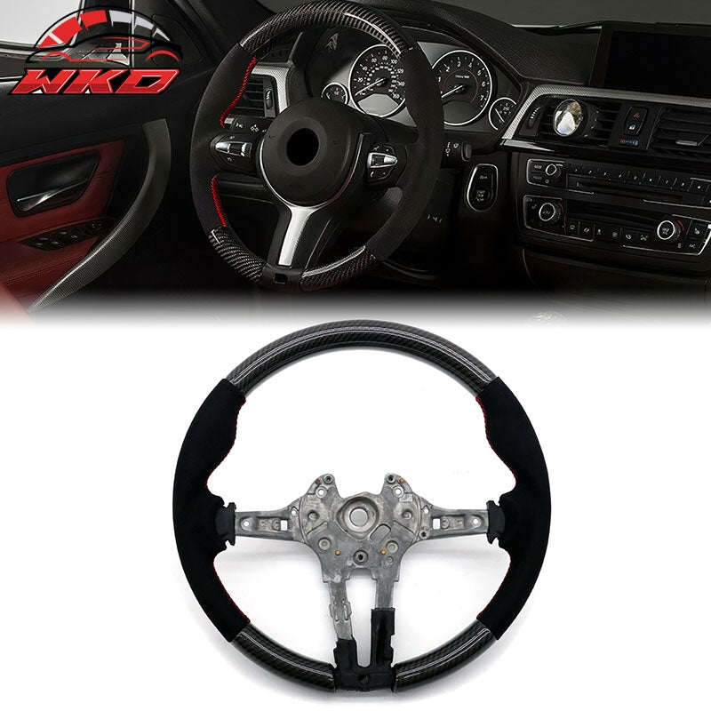 Wholesale 12-21 BMW F20 F22 F30 F32 F36 Steering Wheel Carbon Fiber w/ Red Stitching