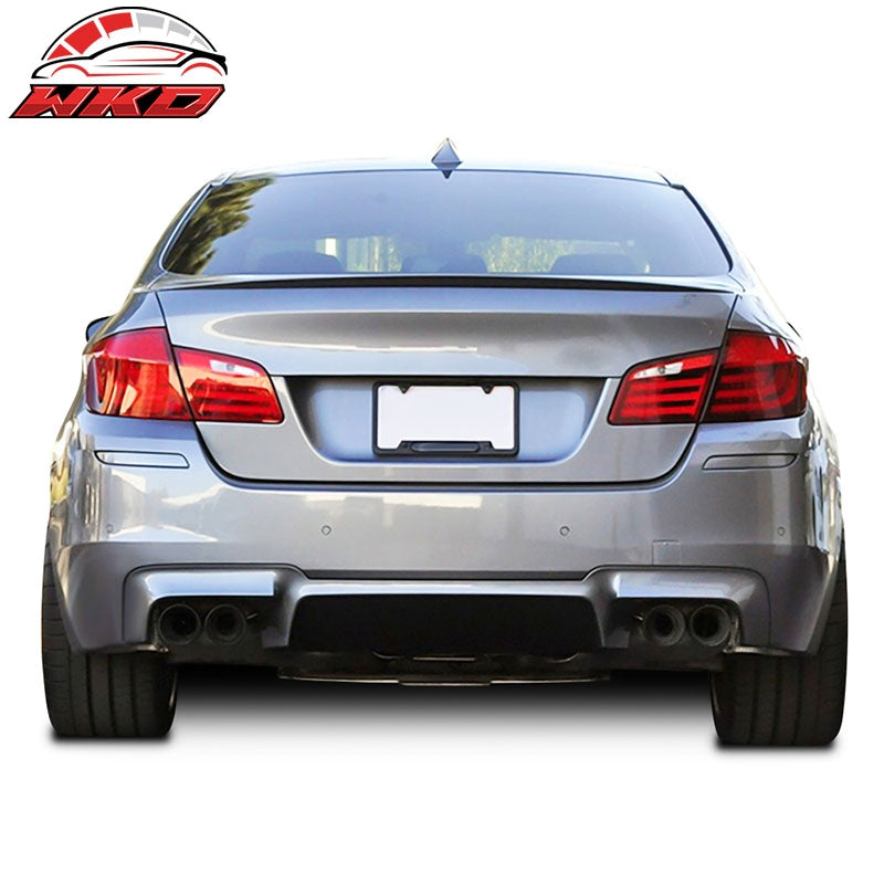 Fits 11-16 BMW F10 5-Series M5 Style Sedan Trunk Spoiler Wing Unpainted Black