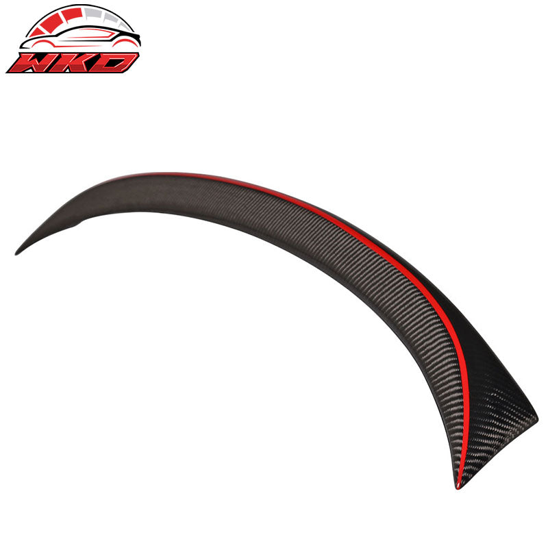 Fits 06-11 BMW E90 3-Series OE Style Trunk Spoiler W/Red Line Matte Carbon Fiber