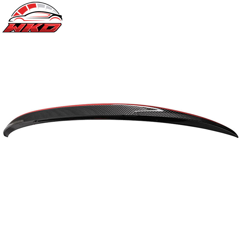 Fits 12-18 BMW F30 Performance Style Trunk Spoiler Matte Carbon Fiber W/Red Line