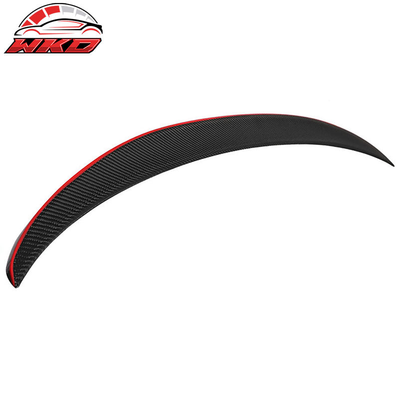 Fits 12-18 BMW F30 Performance Style Trunk Spoiler Matte Carbon Fiber W/Red Line
