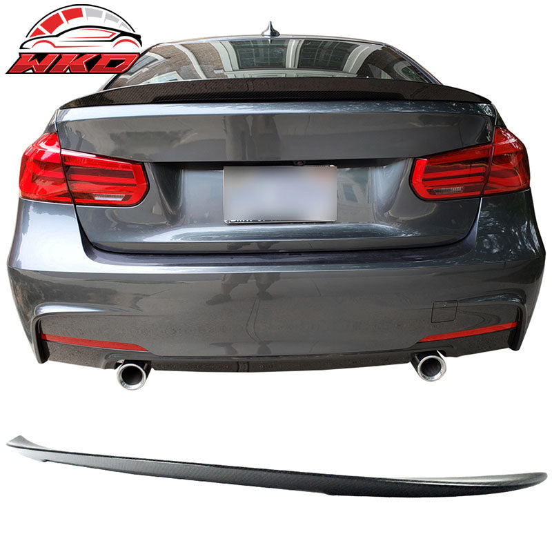 Fits 12-18 BMW 3-Series F30 Sedan Performance Trunk Spoiler - Matte Carbon Fiber