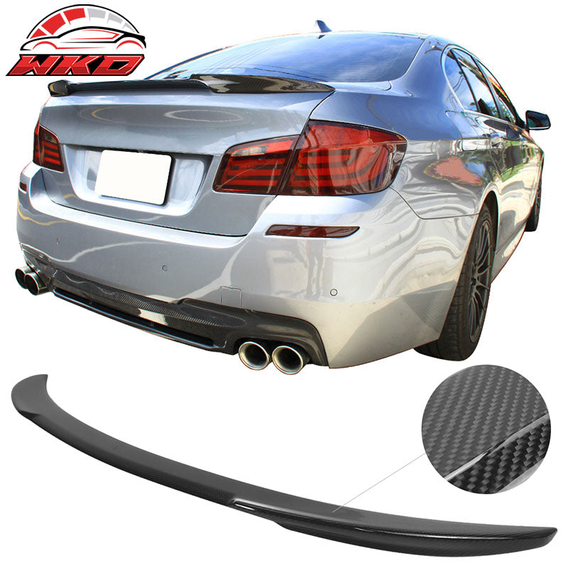 Fits 11-16 BMW 5-Series F10 Sedan M4 Style Trunk Spoiler - Matte Carbon Fiber