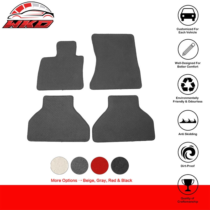 07-12 E70 X5 Floor Mats Liner Nylon Gray 1st 2nd Row Carpets Guard For: (BMW)