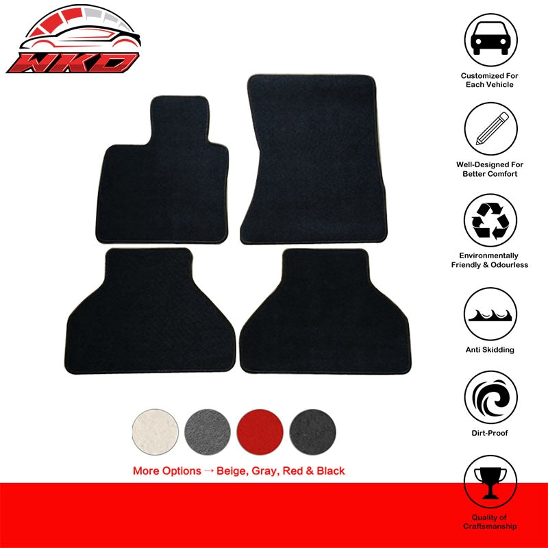 07-12 E70 X5 Floor Mats Nylon Black Front Back Carpets Cover For: (BMW)