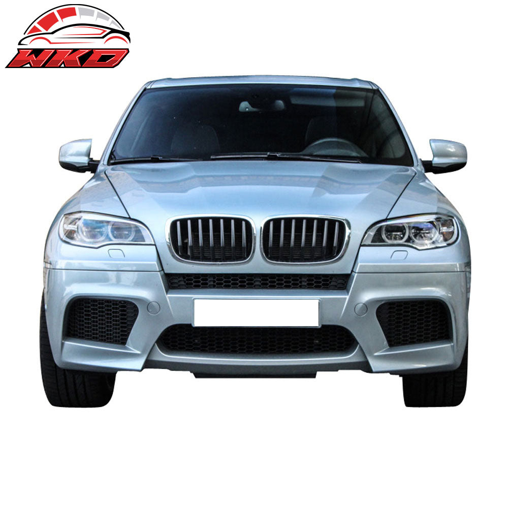 Fits 10-13 E70 X5M Style Front Bumper Conversion Lower Upper Grille Fender Flare