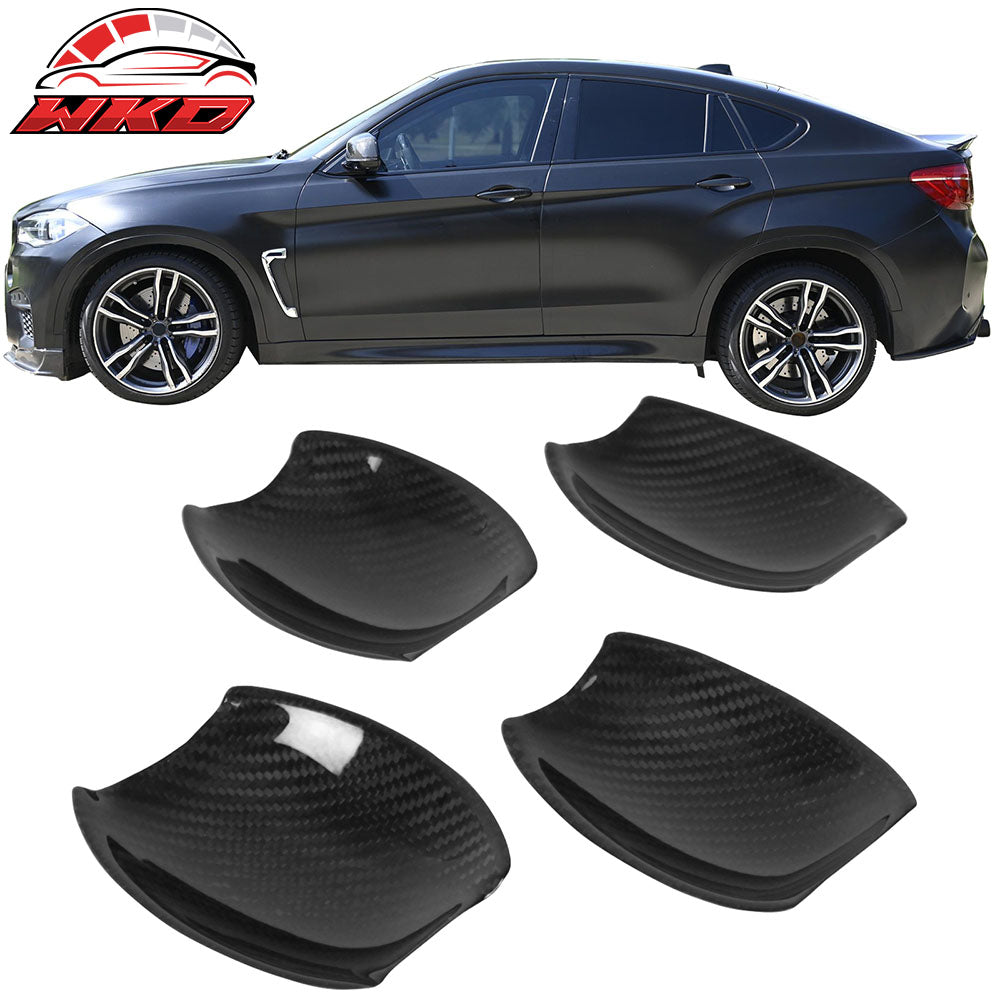 Fits 16-19 BMW X6 F16 X6M F86 Carbon Fiber Exterior Outside Door Bowl Cover Trim