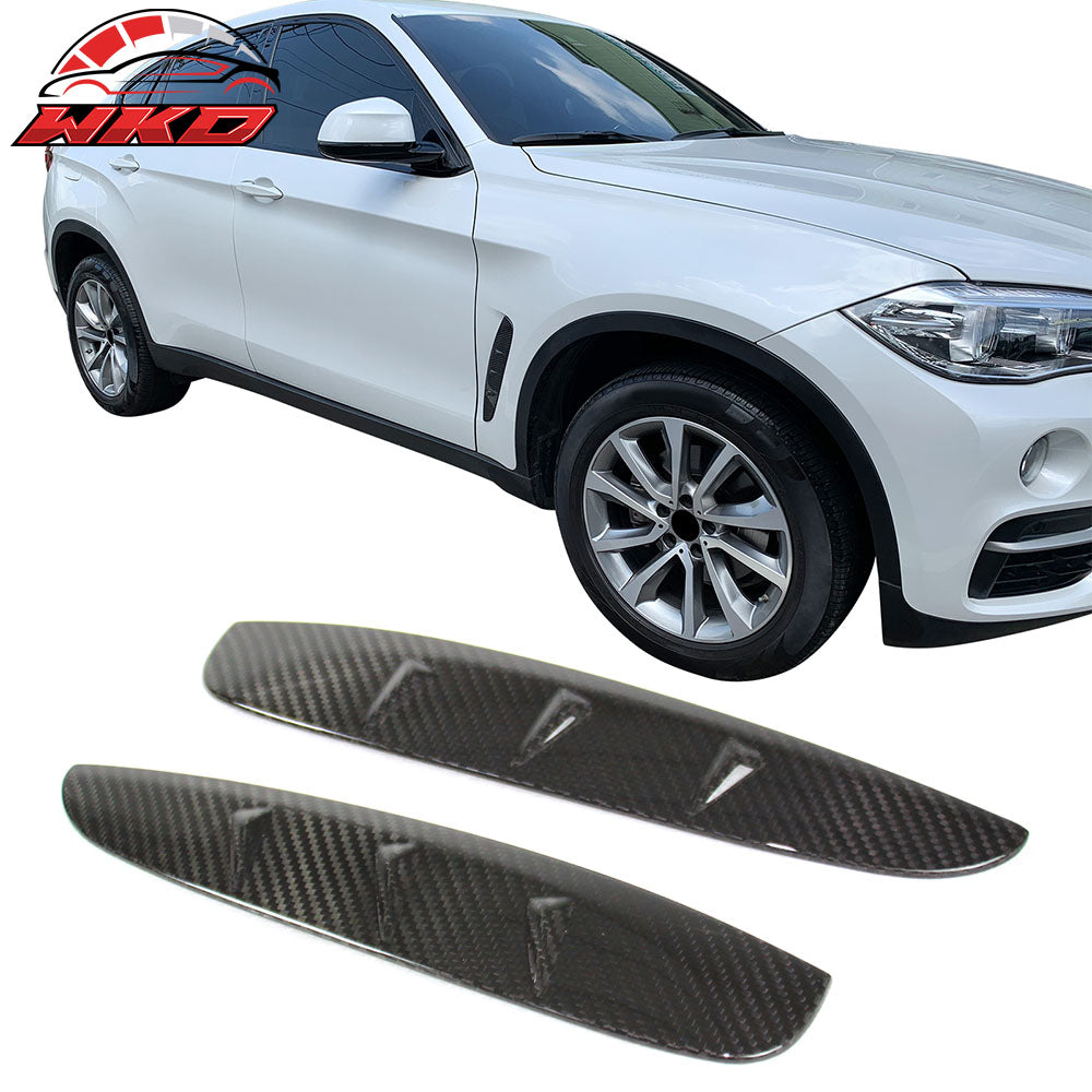 Fits 16-19 BMW X6 F16 Carbon Fiber CF Added-on Side Fender Air Vent Cover Trim