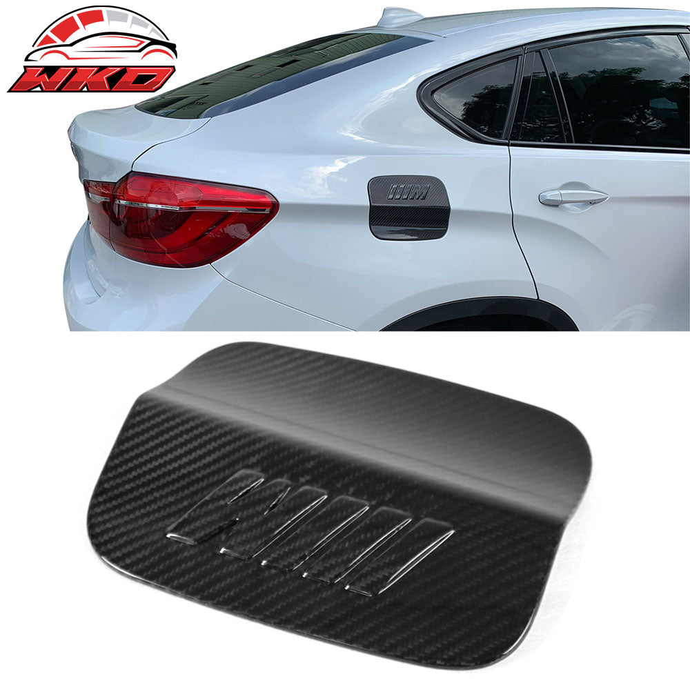 Fits 16-19 BMW X6 F16 X6M F86 Carbon Fiber CF Side Oil Fuel Tank Cap Cover Trim